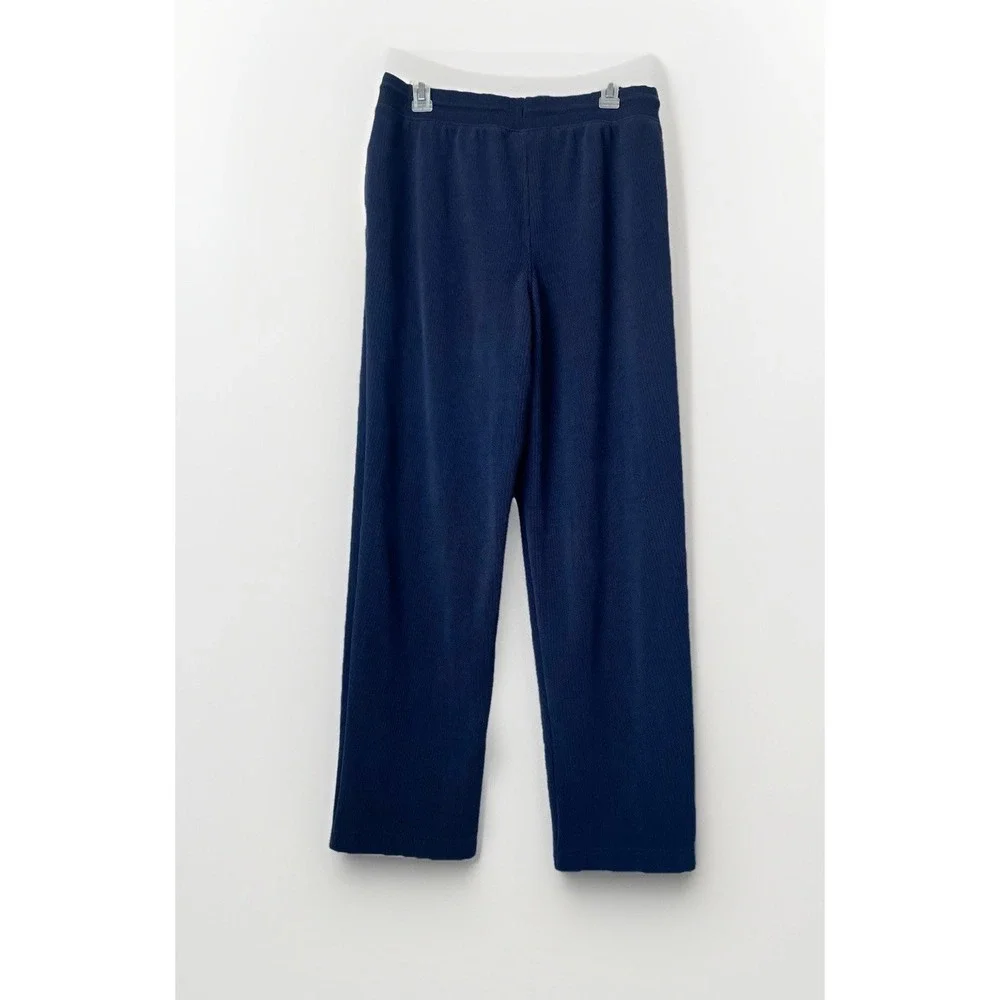 Eddie Bauer Men's Medium Navy Textured Knit Heavyweight Lounge Pants